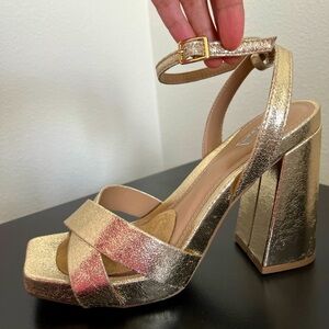 Elegant Gold Platform Heels